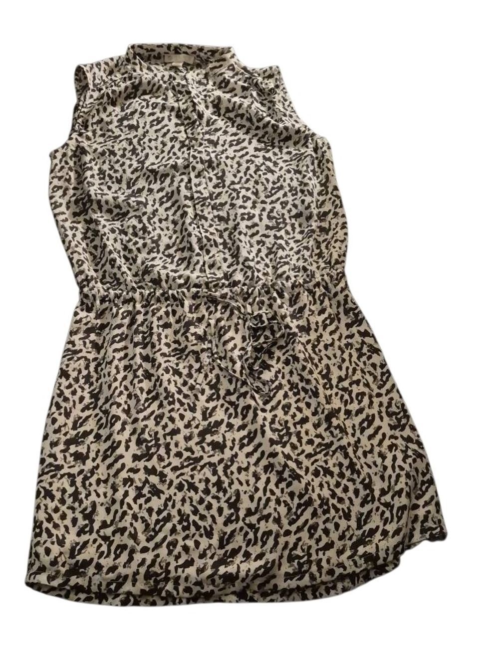 Lila Rose Black and Cream Leopard Print Sleeveless Dress(414)